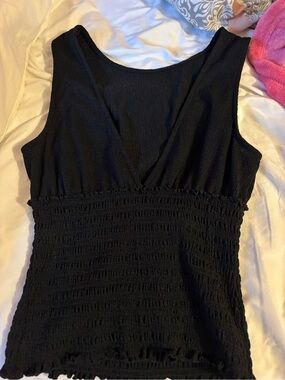 NWOT Urban Outfitters Kimchi Blue Smocked Black Halter Top - XS